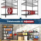 6 Tier Storage Shelves 75H Adjustable Metal Shelving Rack, 1200LBS Wire Shelving Rack for Storage Unit, Metal Shelves for Pantry Shelves, Garage, Kitchen, 75" Hx 36" Wx 18" D