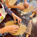 FLEUR DE LIS KNOT Embossing Rolling Pin. Dough Roller with Shamrock Pattern for Homemade Cookies and Pottery by Algis Crafts