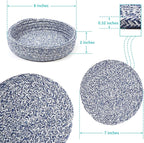 Trivets for Hot Dishes, Pots and Pans, Hot Pads with Storage Basket, Pot Holders for Kitchen, Heat Resistant Mat Protect Counter Home Essentials, Farmhouse Decor (Blue 4 PCS)