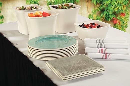Carlisle FoodService Products Grove Reusable Plastic Plate Dinner Plate with Wide Rim for Home and Restaurant, Melamine, 11 Inches, Smoke, (Pack of 12)