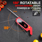 Meat Thermocouple Thermometer Digital, Ultra Fast Instant Read <1 Sec, ±0.5℉ Accuraty, IP67 Waterproof, LED Display, Auto Off, Digital Kitchen Thermometer for Meat/Candy/Grill/BBQ etc. TH-21 (Red)