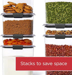 Rubbermaid Brilliance Pantry Food Storage Containers, Set of 4 (8 Pieces), BPA-Free, Clear, Airtight
