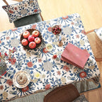 patdrea Designer Blue Tablecloth for Rectangle Table,Vintage Linen with Leaves and Floral Pattern Long Tablecloths,Farmhouse Decor Cover for Kitchen Dining Christmas,Thanksgiving,63"x102"-Ivar a