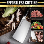 SliceElite Slice Series 7 Inch Bone Cutting Kitchen Knife High Carbon German Steel Blade Pakkawood Handle Butcher Chopper Cleaver Vegetable Fruit Tool Heavy Duty Kitchen BBQ Gift Sharpest Chef