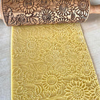 Embossed Rolling Pin for Ceramic SUNFLOWER FIELD. Clay Roller and Ceramic Stamp for Embossing Pottery. Baking Gifts for Women by Algis Crafts for Embossed Cookies