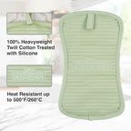 All-Clad Premium Pot Holder & Heating Pad, (2-Pack) Heat Resistant to 500 Degrees, 100% Cotton 10"x6.25" for Kitchen and Barbeque, Fennel