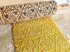 CLOVER TALE EMBOSSING ROLLING PIN WOODEN LASER ENGRAVED DOUGH ROLLER with IRISH PATTERN for EMBOSSED COOKIES SAINT PATRIC'S DAY GIFT