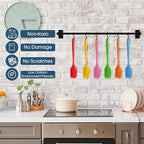 Irenare 24 Pcs Silicone Spatulas 11 Inch Large Rubber Spatulas Heat Resistant Non Stick Flexible Scrapers Baking Mixing Tool Cookware Dishwasher Safe, 6 Colors
