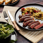 Stone Lain Celina Stoneware 32 Piece Dinnerware Set, Plates and Bowls, Black Matte Dish Collection, Service for 8 – Contemporary Minimalist Style, Microwave & Dishwasher Safe