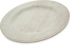 Carlisle FoodService Products Grove Reusable Plastic Plate Dinner Plate with Wide Rim for Home and Restaurant, Melamine, 11 Inches, Buff, (Pack of 12)