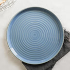 Stone Lain Elica 24-Piece Modern Dinnerware Set Stoneware, Plates and Bowl Sets for 8, Blue and Grey