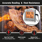 ThermoPro TP16S Digital Meat Thermometer for Cooking and Grilling, BBQ Food Thermometer with Backlight and Kitchen Timer, Grill Temperature Probe Thermometer for Smoker, Barbecue, Oven, Baking,Oil