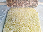 INDIAN embossing rolling pin with Indian Paisley Pattern. Dough roller for embossed cookies and Pottery by Algis Crafts