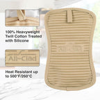 All-Clad Premium Pot Holder & Hot Pad: Heat Resistant to 500 Degrees - 100% Cotton, 10"x6.25" Hot Pad for Kitchen and Barbeque, (1-Pack), Cappuccino