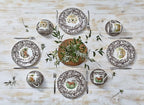 Spode Woodland American Quarter Horse Dinner Plate - 10.5 Inch Fine Earthenware with 1831 British Flowers Border, Microwave, Oven, Freezer & Dishwasher Safe - Made in England, Equestrian Tableware
