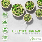 Ecovita 100% Compostable Paper Plates [7 in.] – 150 Disposable Plates Eco Friendly Sturdy Tree Free Liquid and Heat Resistant Alternative to Plastic or Paper Plates