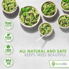 Ecovita 100% Compostable Paper Bowls [12 oz.] – 150 Disposable Bowls Eco Friendly Sturdy Tree Free Liquid and Heat Resistant Alternative to Plastic or Paper Bowls