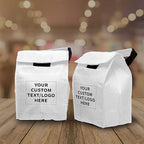 DISCOUNT PROMOS 10 Hook and Loop Insulated Lunch Bags Set - Customizable Text, Logo - Polyester, Durable, Vibrant, Reusable - White