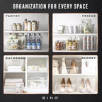 BINO | Plastic Storage Bins, X-Small - 5 Pack | THE LUCID COLLECTION | Multi-Use Built-In Handles BPA-Free Clear Storage Containers | Fridge Organizer | Pantry & Home Organization