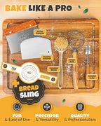 Sourdough Kit inkl. 7 different Bread Making Tools like a 9 inches Sour dough Banneton Bread Proofing Basket - Bread Making Kit, Banneton-Basket, Sourdough-Starter-Kit-Supplies, Baking-Kit
