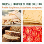 LEM Products 8 ½ Inch Aluminum Electric Meat Slicer Machine, Includes Two Stainless Steel Blades, Serrated and Fine, Silver