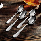 KEAWELL Premium Louise Spoons Set, Set of 4, 18/10 Stainless Steel, Exceptional mirror finish, Dishwasher Safe (7.6" Dinner Spoon)