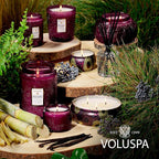Voluspa Santiago Huckleberry, Large Candle Jar, 18 oz, 100 Hour Burn Time, Coconut Wax for Clean Burning, Handcrafted in the USA