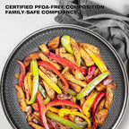 11 Inch Non Stick Frying Pan, Hybrid Non-Toxic Cookware & Healthy Ceramic Wok Pan for Induction, Gas & Electric Stove, PFOA/PTFE/Lead-Free, Oven & Dishwasher Safe