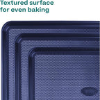 Baker's Secret Baking Sheets Non Stick, 3x Cookie Sheets for Oven, Diamond Texture Premium Air Flow, Set of 3 Baking Trays, Extra Thick 0.6mm with Diamond Base PFOA, PFOS, PTFE and PFAS free Bakeware