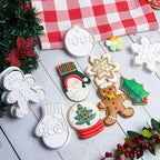 Flycalf Christmas Cookie Cutters Gingerbread Man with Plunger Stamps with Plunger Stamps PLA Baking Gift
