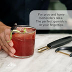 A Bar Above White Handle Stainless Steel Channel Knife, Professional Garnish Peeler for Citrus, Cocktail Zester and Kitchen Tool for Chefs, Bartenders, and Home Entertaining