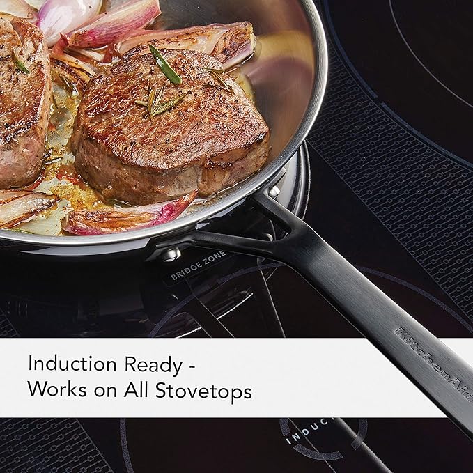 KitchenAid 5-Ply Clad Polished Stainless Steel Fry Pan/Skillet, 12.25 Inch