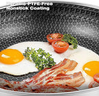 11 Inch Non Stick Frying Pan, Hybrid Non-Toxic Cookware & Healthy Ceramic Wok Pan for Induction, Gas & Electric Stove, PFOA/PTFE/Lead-Free, Oven & Dishwasher Safe