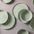 Stone Lain Claire 4-Piece Bowl Set Stoneware, Bowls, Dishwasher and Microwave Safe, Dish Set for 4, Green