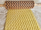 Rolling pin PAW-HEARTS. Wooden embossing rolling pin with paw pattern. Embossed cookies. Pottery. Birthday gift. Dog cat pet lover