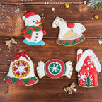 Flycalf Christmas Cookie Cutters with Plunger Stamps Gingerbread House Shapes Fall Holiday PLA Baking Accessories Cutter Molds Gifts for Kids Decorative Party 3.5" Kitchen Cake Supplies