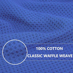 Homaxy 100% Cotton Waffle Weave Kitchen Dish Cloths, Ultra Soft Absorbent Quick Drying Dish Towels, 12 x 12 Inches, 8-Pack, Blueberry