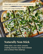 Caraway Non-Stick Ceramic Baking Sheet - Naturally Slick Ceramic Coating - Non-Toxic, PTFE & PFOA Free - Perfect for Baking, Roasting, and More - Large (18" x 13") - White