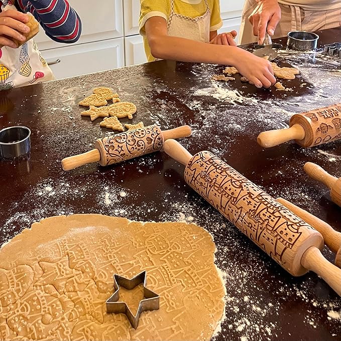 Embossed Rolling Pin for Ceramic WILD POPPY. Clay Roller and Ceramic Stamp for Embossing Pottery. Baking Gifts for Women by Algis Crafts for Embossed Cookies