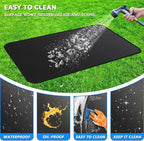 Large 90 x 48 inch Under Grill Mats for Outdoor Grill, Double-Sided Fireproof Deck Patio Protector Mat, Waterproof Oil-Proof BBQ Floor Pad Indoor Fire Pit Fireplace Mat