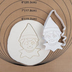 Flycalf Christmas Cookie Cutters Elf Shapes with Plunger Stamps Holiday PLA Baking Accessories Cutter Molds Gifts Decorative Party 3.5" Kitchen Cake Supplies