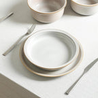 Stone Lain Slate 24-Piece Dinnerware Set Stoneware, Plates and Bowls Set, Dishwasher and Microwave Safe, Dish Set for 8, White