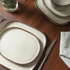 Stone Lain Cairo 12-Piece Dinnerware Stoneware, Plates and Bowls, Microwave and Dishwasher Safe, Includes Dinner and Salad Plates, Cereal Bowls, Dish Set for 4, Grey