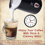 Moss & stone Electric Milk Frother & Steamer for Making Latte, Cappuccino, Hot Chocolate, Automatic Cold Hot Milk Frother & Warmer, Foam Maker, Auto Shut-Off, Detachable Base & Non-Stick Interior