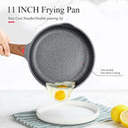 Vinchef 11" Non Stick Frying Pans, Skillet with Lid Used for All Stoves, Induction Non Toxic Cookware, Cooking Pans Nonstick Capable of Kitchen