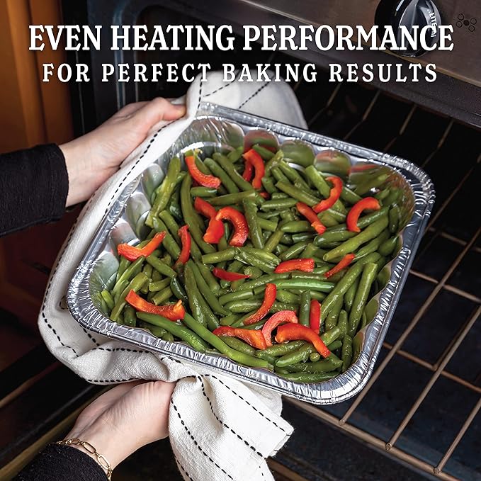 PLASTICPRO Disposable 10'' X 10'' X 3'' Inch Square Aluminum Tin Foil Baking Pans Bakeware - Cookware Perfect for Baking Cakes, Breads, Brownies, Bread, Meatloaf, Lasagna, Pack of 10