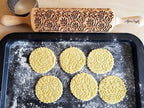 FLOWERING VINE Embossing Rolling Pin. Laser Engraved Dough Roller with Climbing Flowers Pattern for Embossed Cookies or Pottery by Algis Crafts