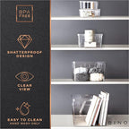 BINO | Plastic Storage Bins, X-Small - 5 Pack | THE LUCID COLLECTION | Multi-Use Built-In Handles BPA-Free Clear Storage Containers | Fridge Organizer | Pantry & Home Organization