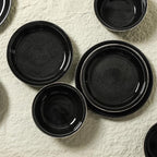 Stone Lain Slate 12-Piece Dinnerware Set Stoneware, Plates and Bowls Set, Dishwasher and Microwave Safe, Dish Set for 4, Black