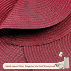 FunWheat Round Braided Placemats Set of 8 Place mats for Dining Tables Woven Heat Resistant Table Mats 15 inch (Wine,8pcs)